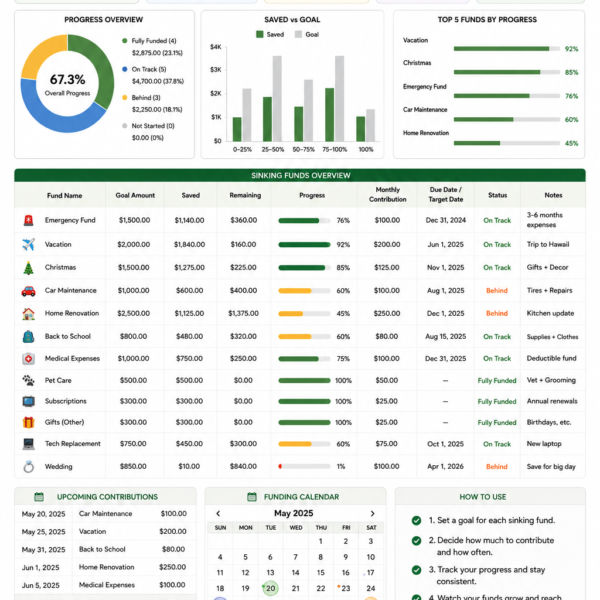 Sinking funds Tracker
